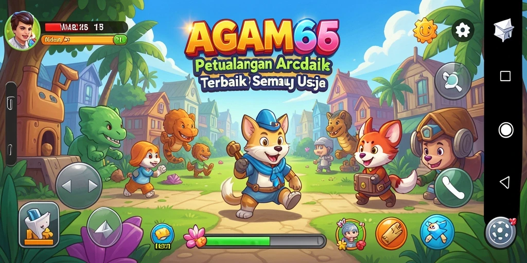 Screenshot AGAM66 menampilkan gameplay Arcade yang seru dengan rintangan menarik.