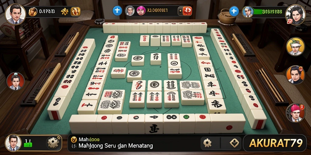 Tampilan gameplay menarik dari permainan Mahjong AKURAT79.