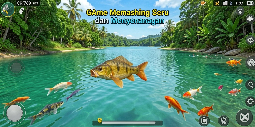 Screenshot gameplay CK789 menunjukkan pengalaman memancing yang menawan.
