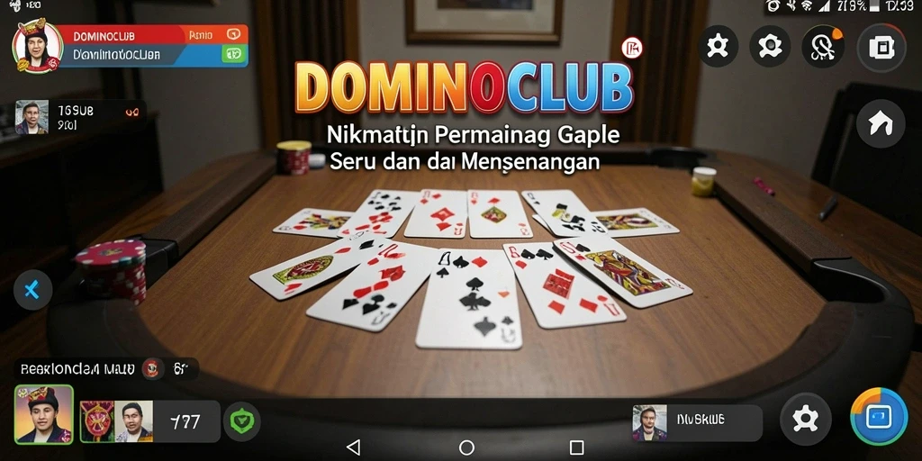 Tangkapan layar gameplay DOMINOCLUB yang menampilkan suasana permainan Gaple.