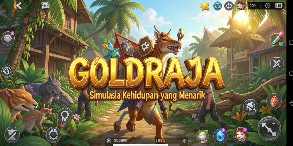 Tampilan gameplay <strong>GOLDRAJA</strong> yang realistis dan interaktif.