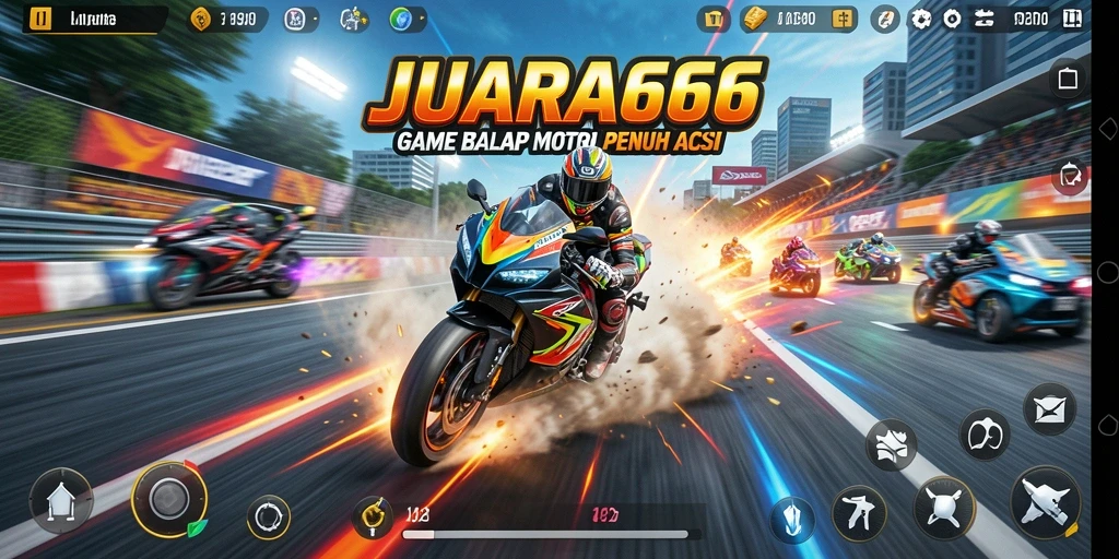 Gameplay seru balapan motor di JUARA666.