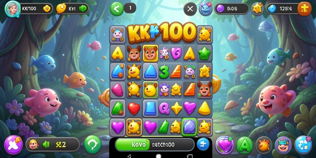 Tampilan gameplay KPK100 yang seru dalam permainan Match-3.