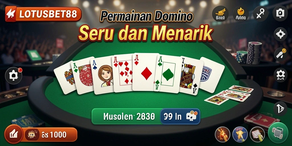 Tampilan gameplay seru dalam LOTUSBET88 game Domino.