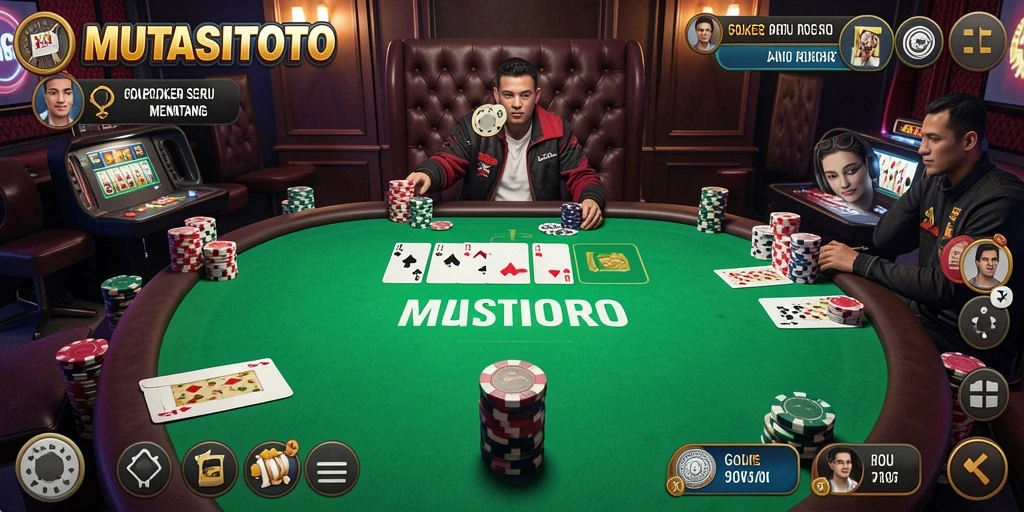 Screenshot gameplay Poker yang mendebarkan di MUTASITOTO.