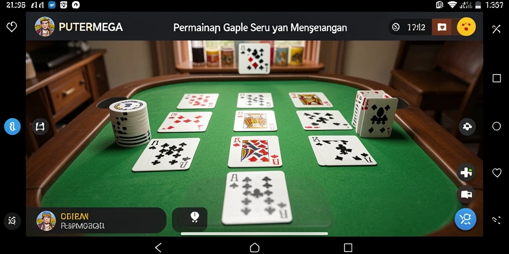 Tampilan screenshot permainan Gaple PUTERMEGA dengan antarmuka yang menarik.