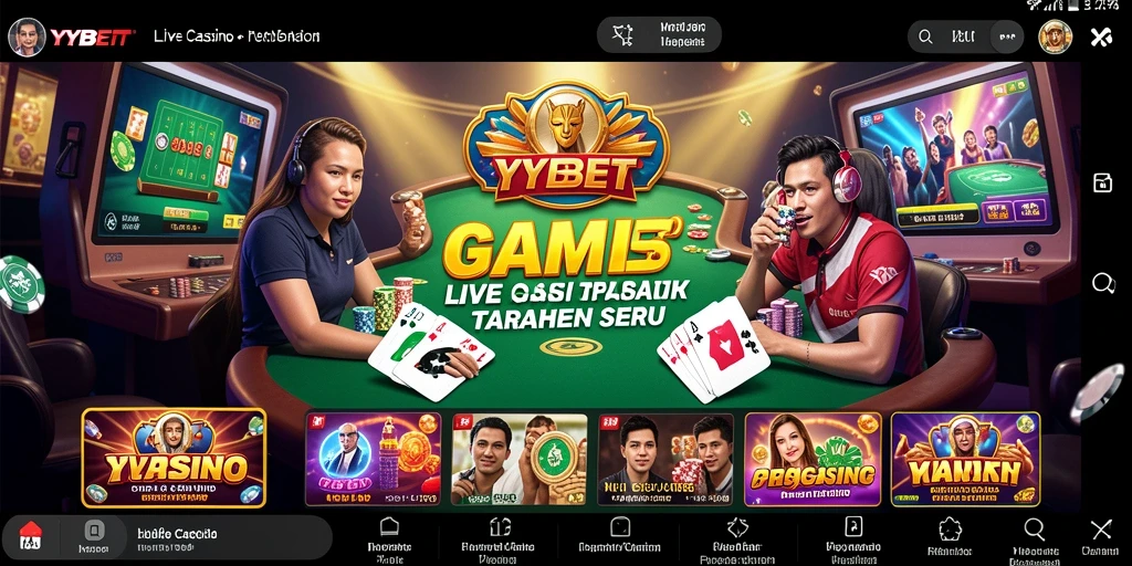 Tampilan menarik dari gameplay Live Casino YYBET yang mendebarkan.